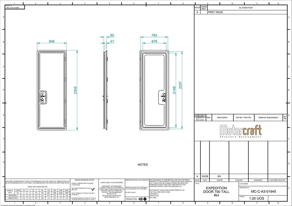 Entrance Door - 0.65 x 2m (SKU 5110)