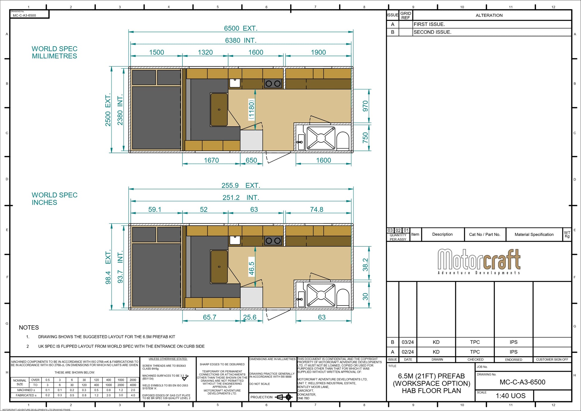 Prefab Kit 6.5m - Work Space Configuration (SKU 0468)