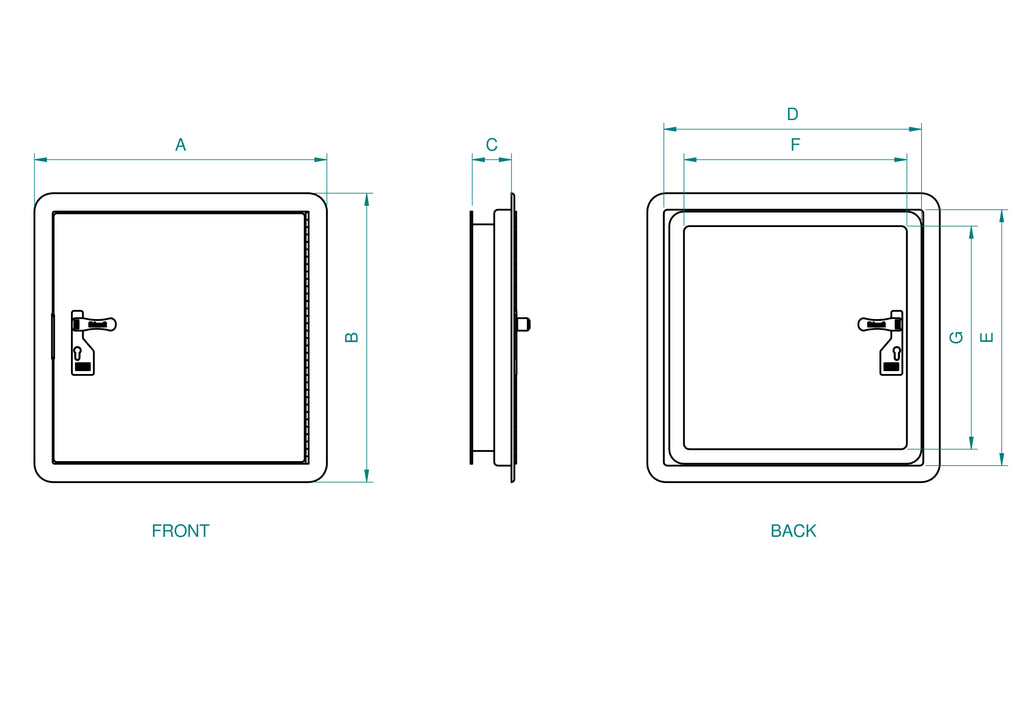 Crawl Through Hatch w/ Window - 610 x 610mm (SKU 3541)
