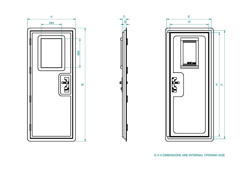 Entrance Door w/ Opening Window - 0.7m (SKU 0821)