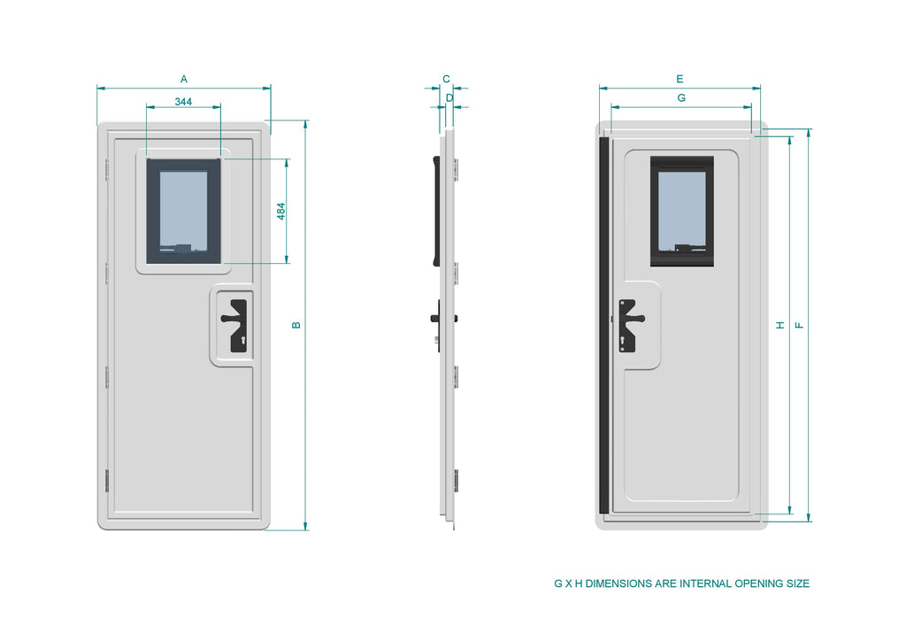 Entrance Door w/ Opening Window - 0.7m (SKU 0821)