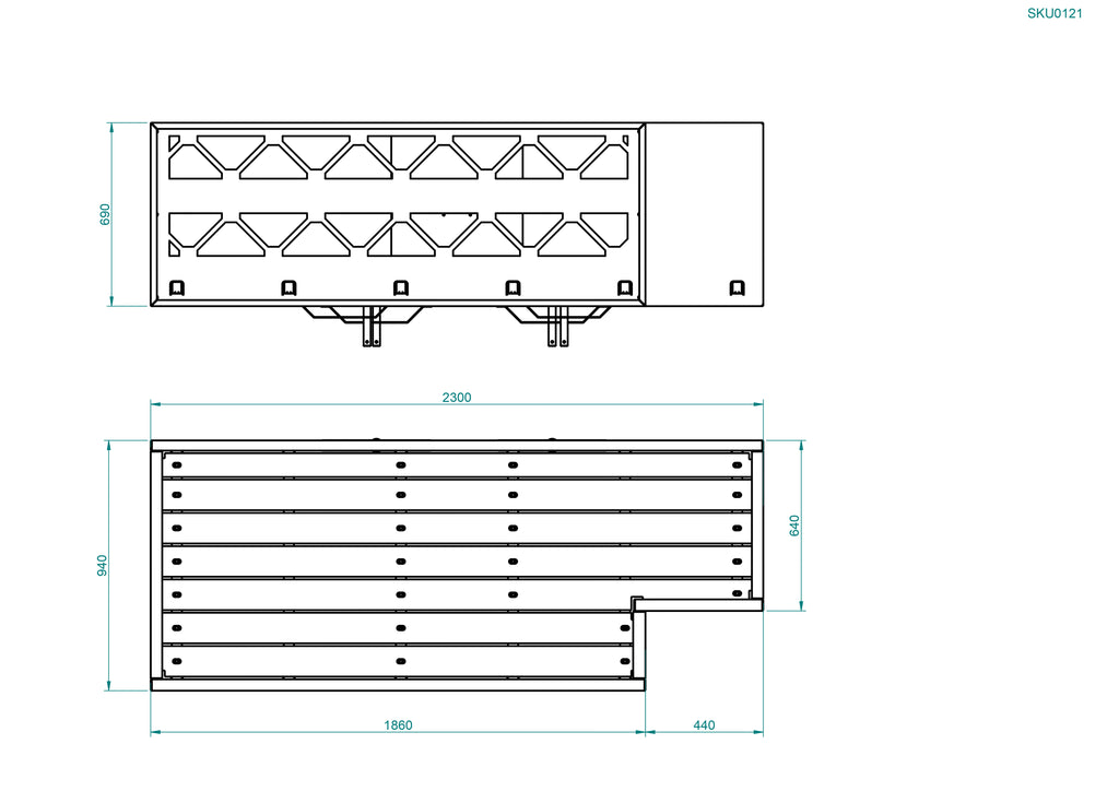 HX60 Rear Roof Basket - Above Spare Wheel (SKU 0121)