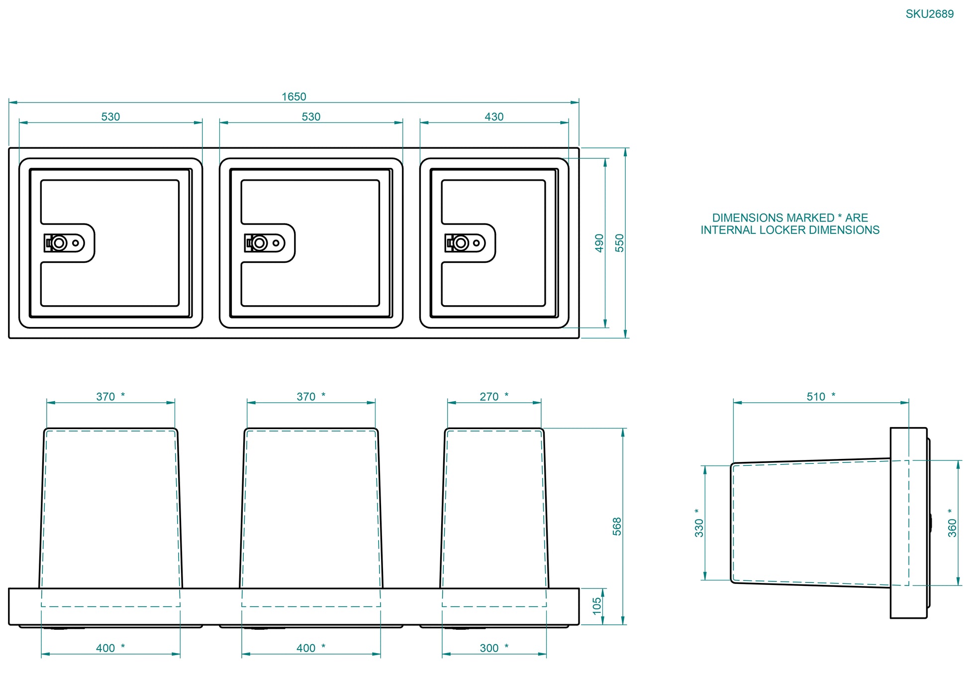 HX60 GRP Side Lockers (SKU 2689)
