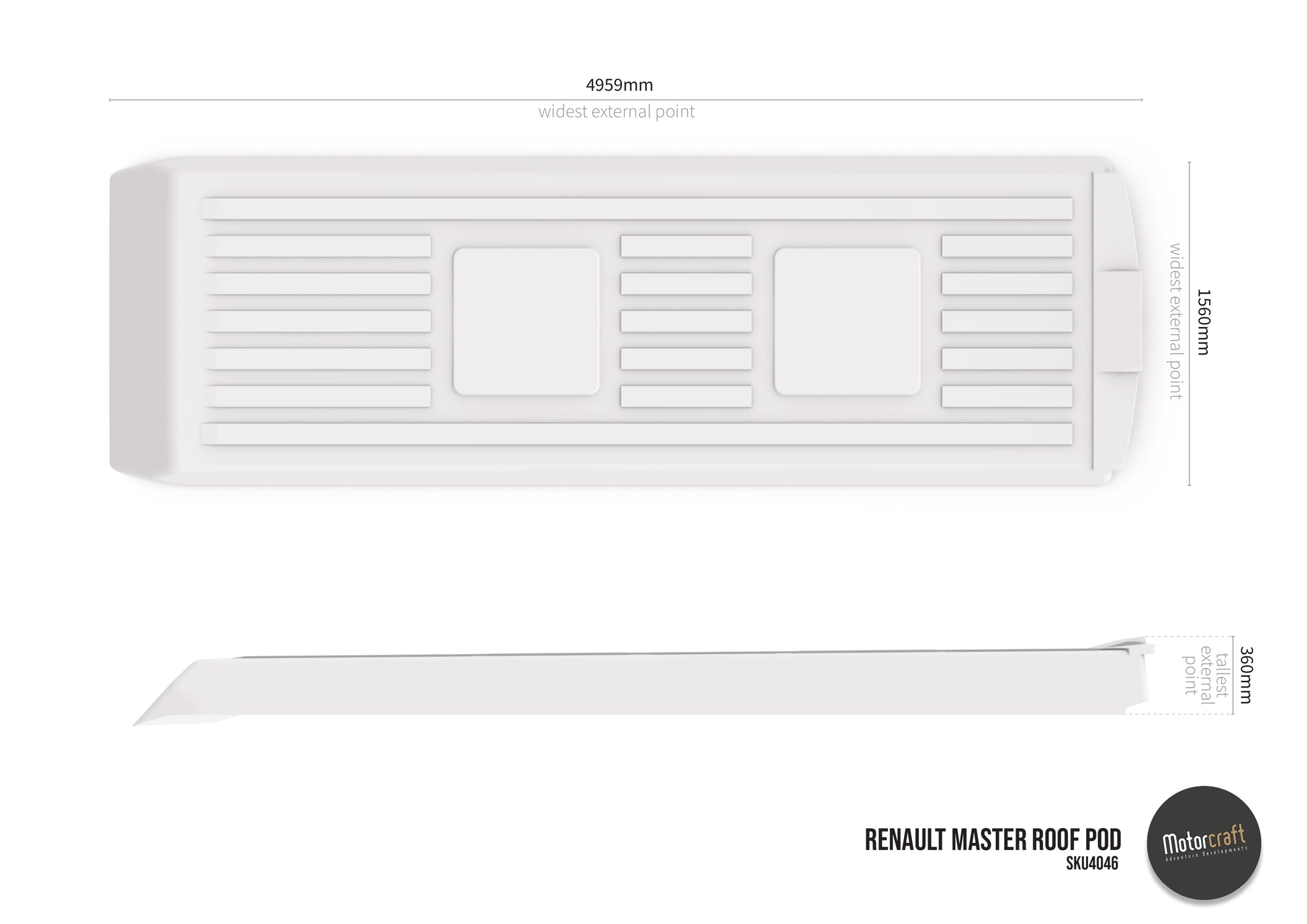 Renault Master Roof Pod (SKU 4046)