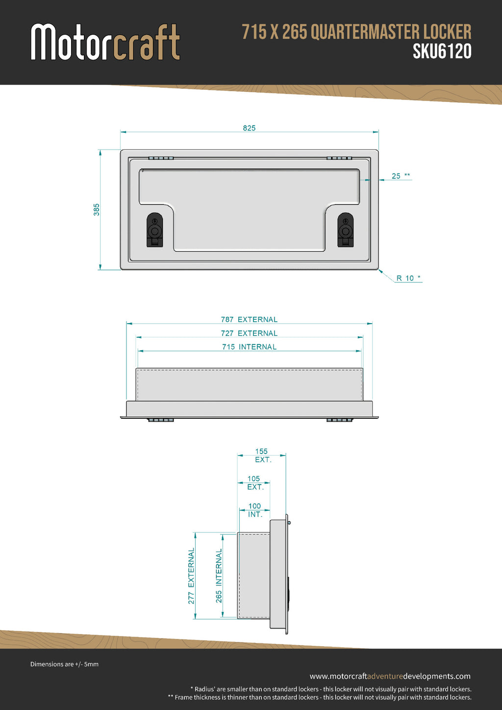 Rectangle Hatch - 715 x 265mm (Designed for Quartermaster)