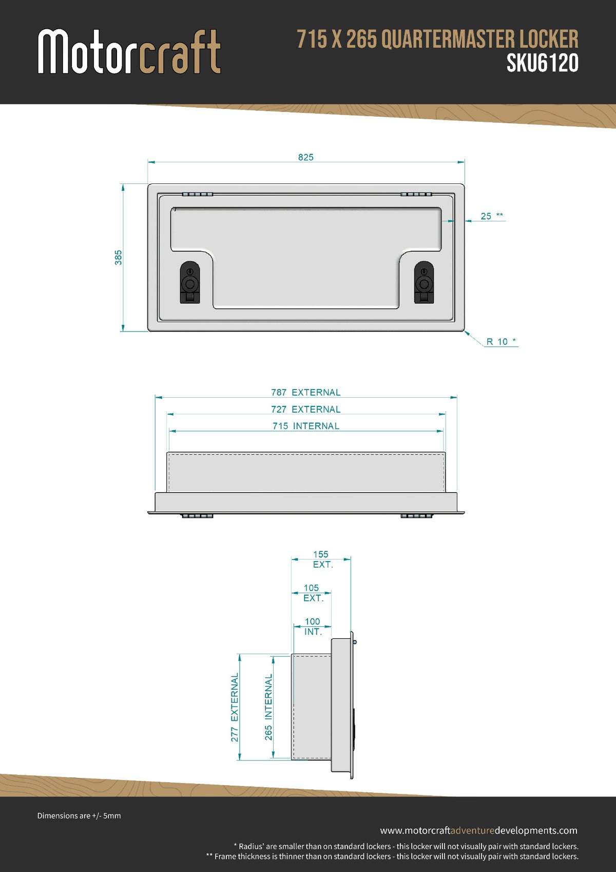 Rectangle Hatch - 715 x 265mm (Designed for Quartermaster)