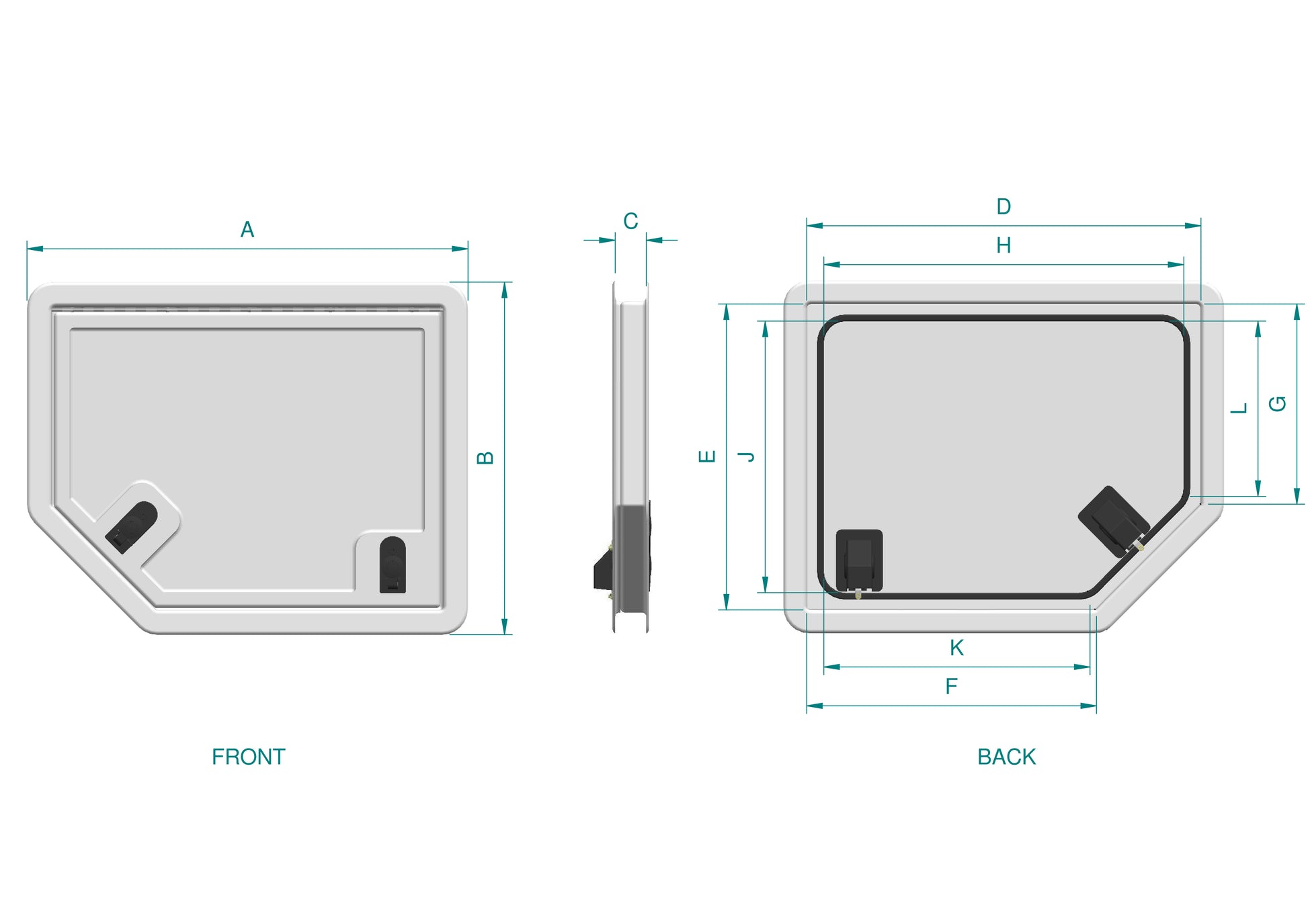 Tapered Access Hatch - 1040 x 540mm (SKU 0875)