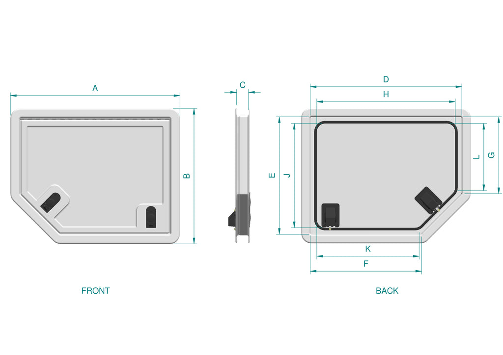 Tapered Access Hatch - 700 x 530mm (SKU 0220)